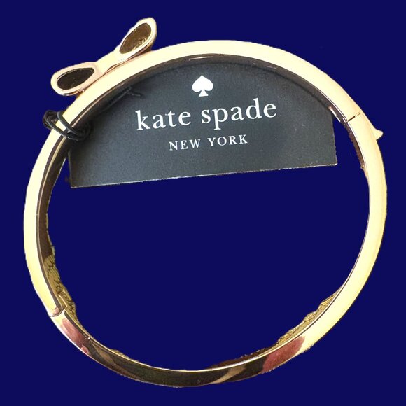 Kate Spade NWT Gold Bangle with Rhinestone "Ready-set-Bow" Bow - Picture 1 of 11